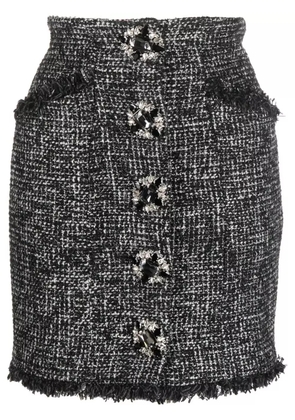 Philipp Plein button-front tweed skirt - Black