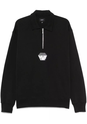 Huf Big Block 1/4 Zip polo shirt - Black