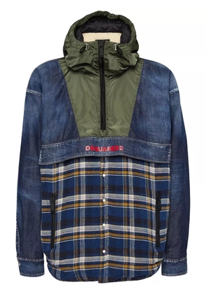 DSQUARED2 checked panelled denim shirt - Blue