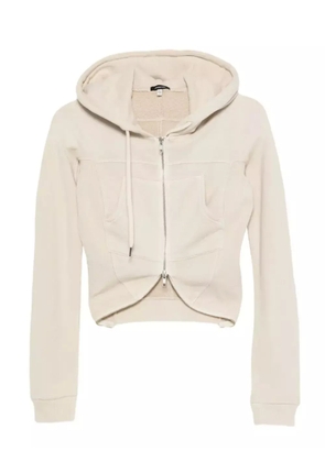 R13 cropped zip-up hoodie - Neutrals