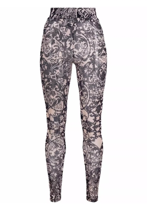 Philipp Plein New Baroque printed tulle leggings - Neutrals
