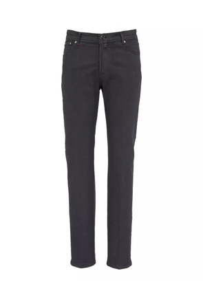 Kiton logo-patch jeans - Grey