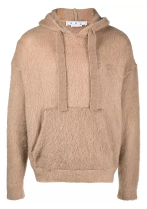 Off-White Arrows brushed drawstring hoodie - Neutrals