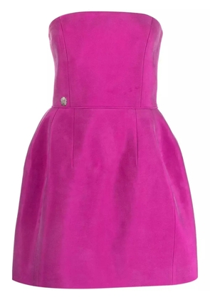 Philipp Plein strapless silk mini dress - Pink