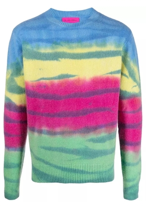 The Elder Statesman striped tie-dye cashmere jumper - Green