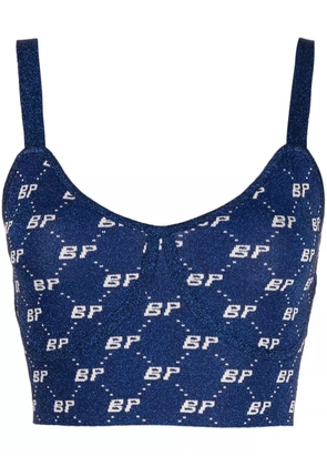 Baum Und Pferdgarten intarsia-knit logo cropped vest - Blue