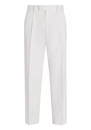 Zegna pressed-crease tailored trousers - White