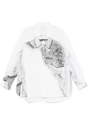 Feng Chen Wang trompe l'oeil-print shirt - White