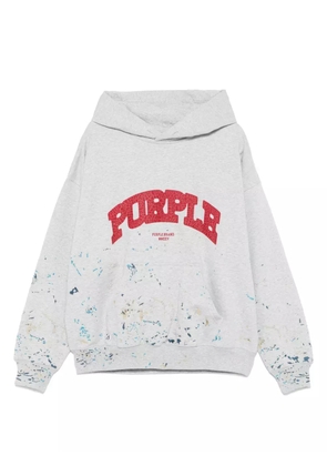 Purple Brand logo-print hoodie - Grey