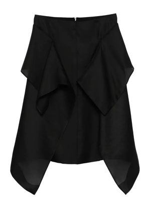 KHAITE Nina ruffled silk skirt - Black