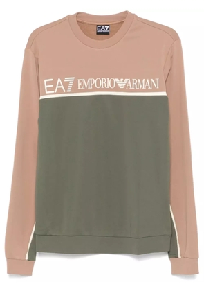 Ea7 Emporio Armani logo-print sweatshirt - Brown
