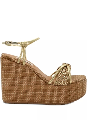 Casadei Zeppa woven wedge sandals - Gold