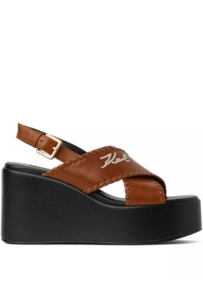 Karl Lagerfeld Wendy whipstich sandals - Brown