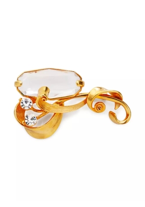 Christian Dior Pre-Owned 1980-1990s Rhinestone Brooch - Gold