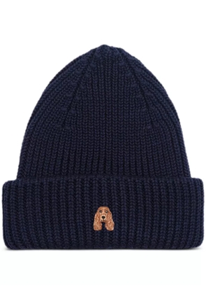 PELO FOUNDATION dog-appliqué beanie - Blue