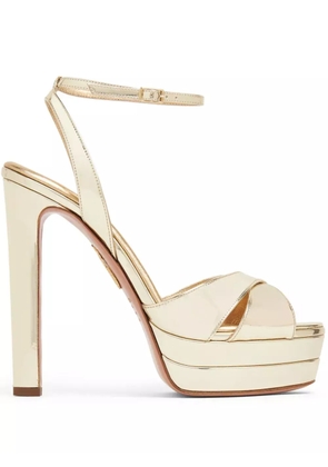 Aquazzura Divine Plateau 130mm platform sandals - Gold