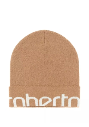 Roberto Cavalli wool-blend logo beanie - Brown