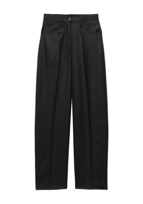 Prada triangle-logo flannel trousers - Grey