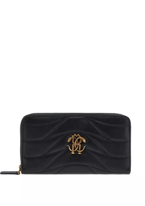 Roberto Cavalli quilted zip-around wallet - Black
