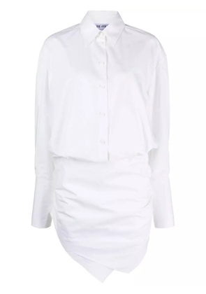 The Attico ruched-front shirtdress - White