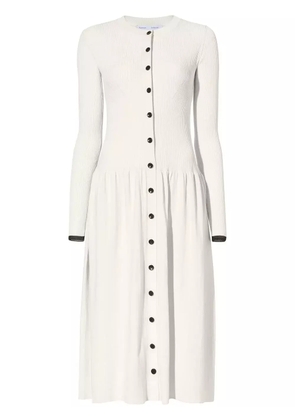 Proenza Schouler White Label ribbed-knit button-fastening dress - Neutrals