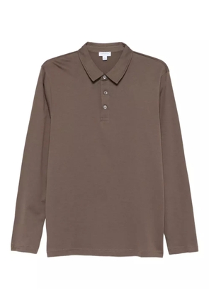 Sunspel buttoned polo shirt - Brown