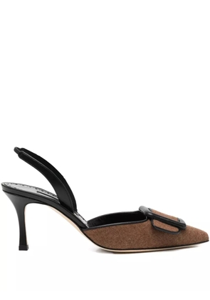Manolo Blahnik 70mm Mayslibi pumps - Brown