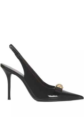 POTAMY 110mm leather heeled pumps - Black