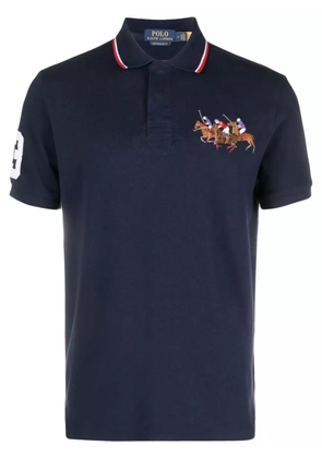 Polo Ralph Lauren embroidered-pony cotton polo shirt - Blue