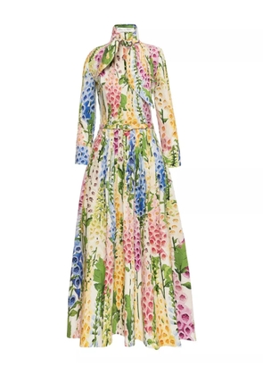 Oscar de la Renta Foxglove poplin dress - Yellow