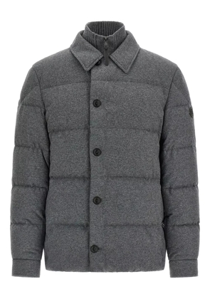 Moncler quilted shirt collar down jacket - Grey