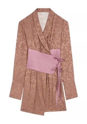 DRIES VAN NOTEN jacquard wrap top - Pink