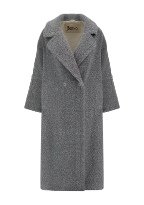 Herno double-breasted fleece coat - Grey