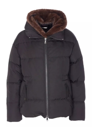 LOU ANDREA removable-hood padded jacket - Black