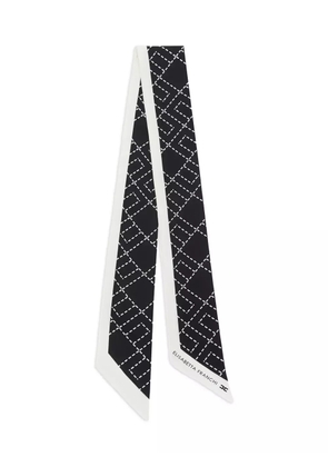 Elisabetta Franchi logo-pattern silk scarf - Black