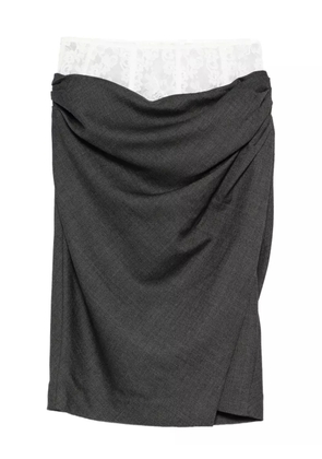 MARKGONG lace-trim skirt - Grey