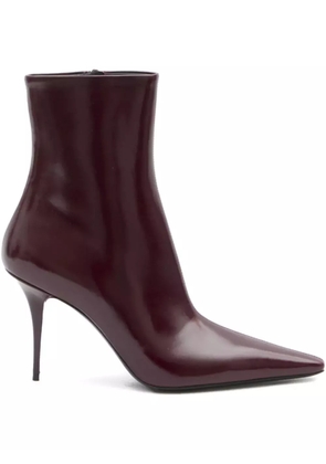 Saint Laurent 90mm Ashley pointed-toe ankle boots - Red