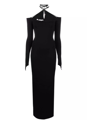 MANURÍ Connie fitted long dress - Black