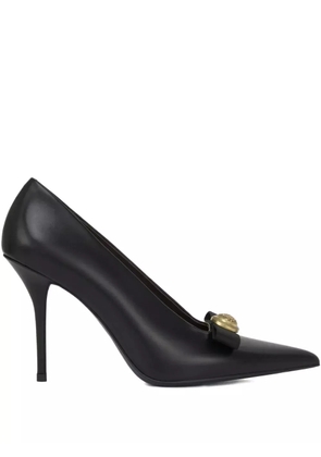 POTAMY 100mm leather heeled pumps - Black