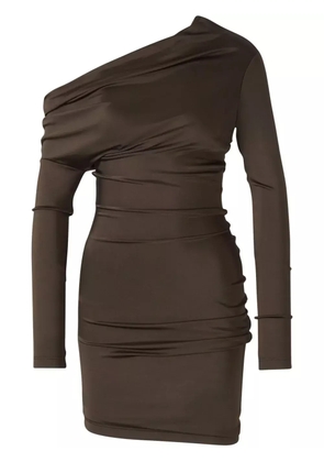 Alexander McQueen ssymmetrical mini dress - Brown