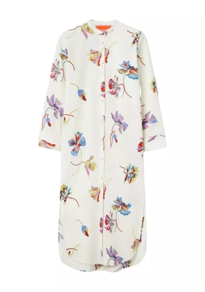 La DoubleJ floral-print shirt dress - White