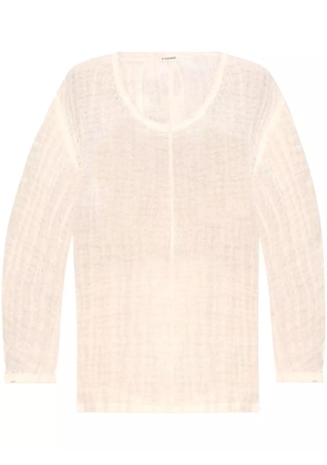 By Malene Birger crew-neck linen top - Neutrals