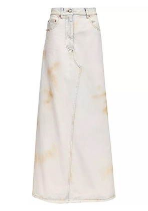 MM6 Maison Margiela logo-patch midi skirt - Blue