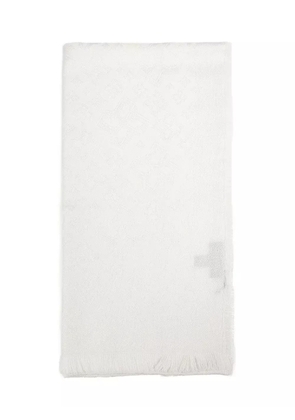 Tagliatore jacquard fringed scarf - White
