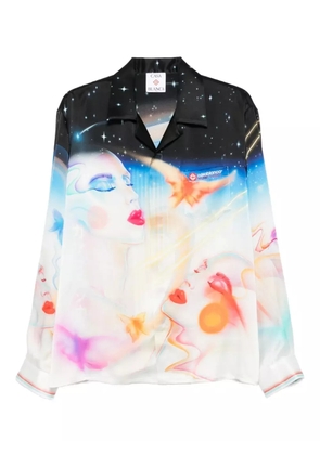 Casablanca celestial-print silk shirt - Blue