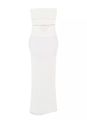 Christopher Esber pleated strapless dress - White