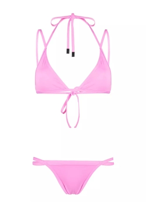 The Attico strap-detailed bikini set - Pink