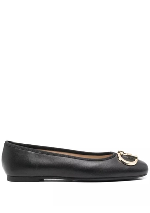 LIU JO logo-plaque ballet flats - Black
