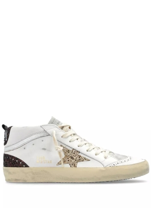Golden Goose Mid Star glitter-detail sneakers - White