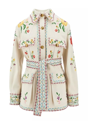 Valentino Garavani embroidered denim jacket - White